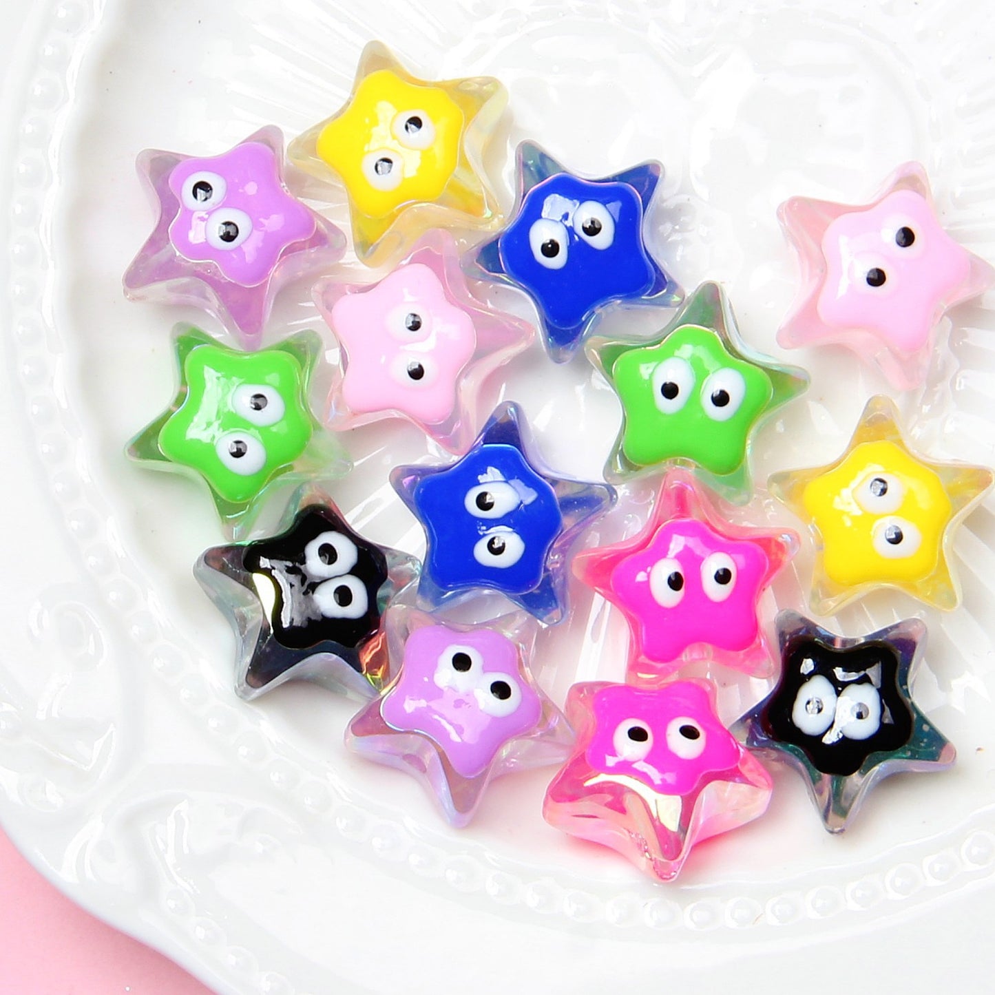 New Pentagram hand-painted beads acrylic beaded diy bracelet accessories accessories accessories