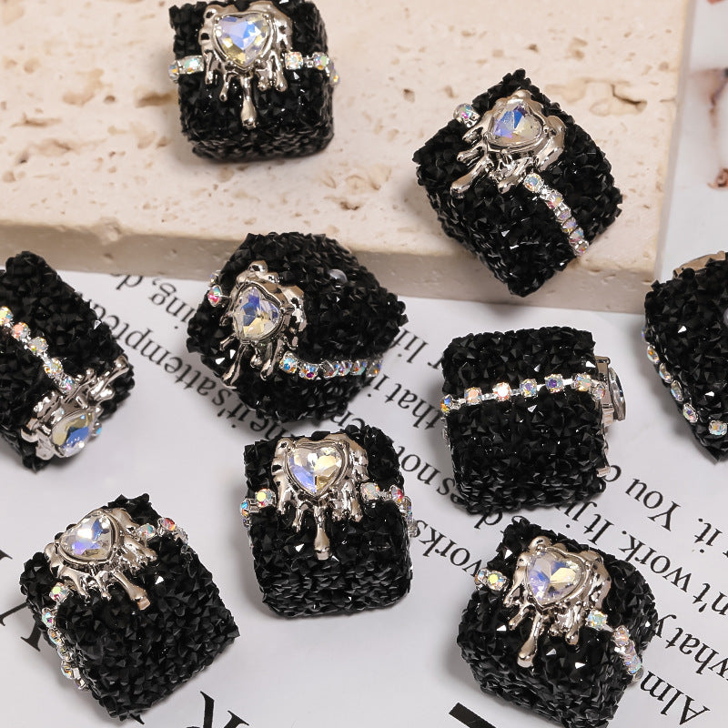 Crowe Heart punk love soft sugar bead chain diamond ball square acrylic bead diy loose bead wholesale