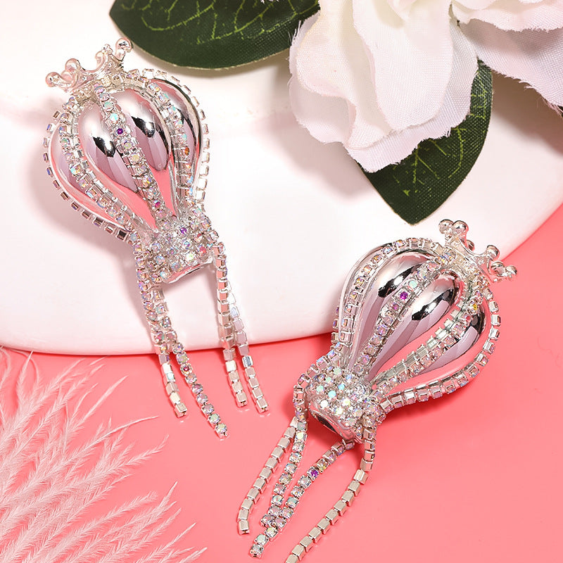 Crown hot air balloon rhinestone chain acrylic beads