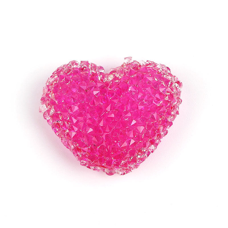 diy jewelry accessories half hole set diamond sugar resin beads candy color love earrings pendant bracelet pendant