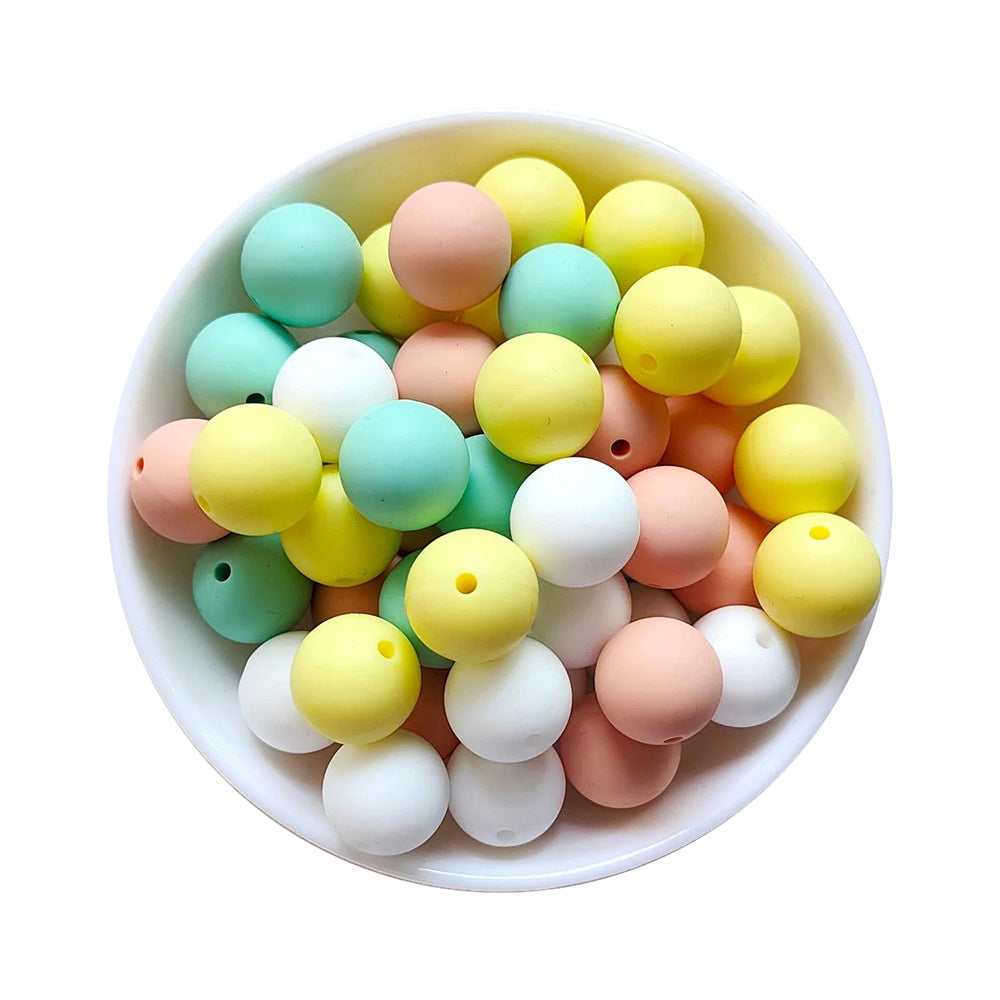 Spot 4 colors 40 mixed dispersive beads set diy handmade materials food grade silicone beads jewelry accessories wholesale