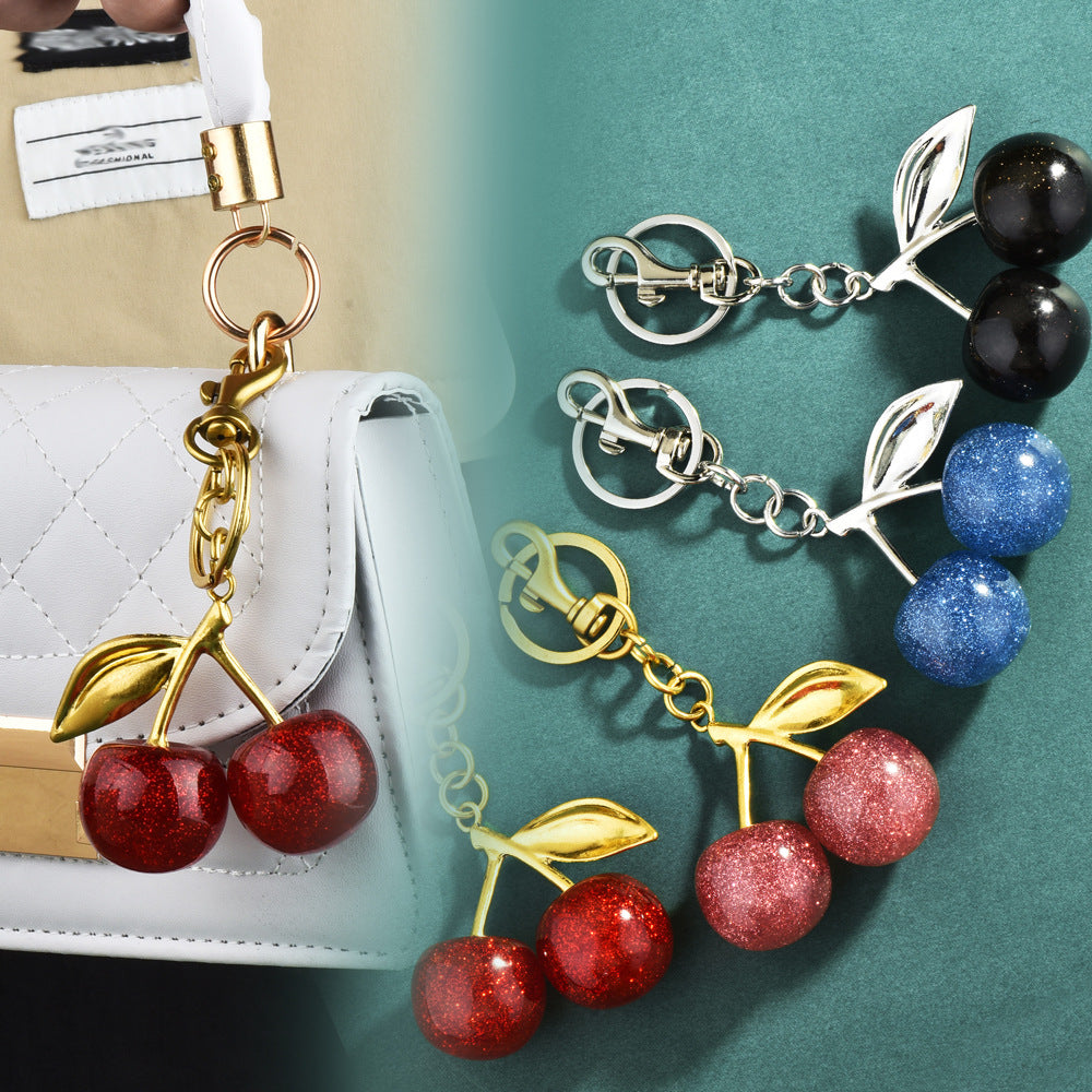 Cherry Bag Charm Purse Charms Keychain- Car Cherry Accessories keychian Gifts for Women Christmas Gifts For Women Valentine Bag Gifts For Women