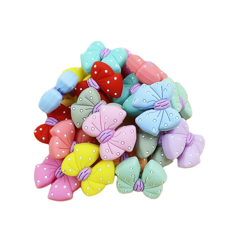New bow silicone beads handmade diy beaded keychain bracelet bracelet accessories