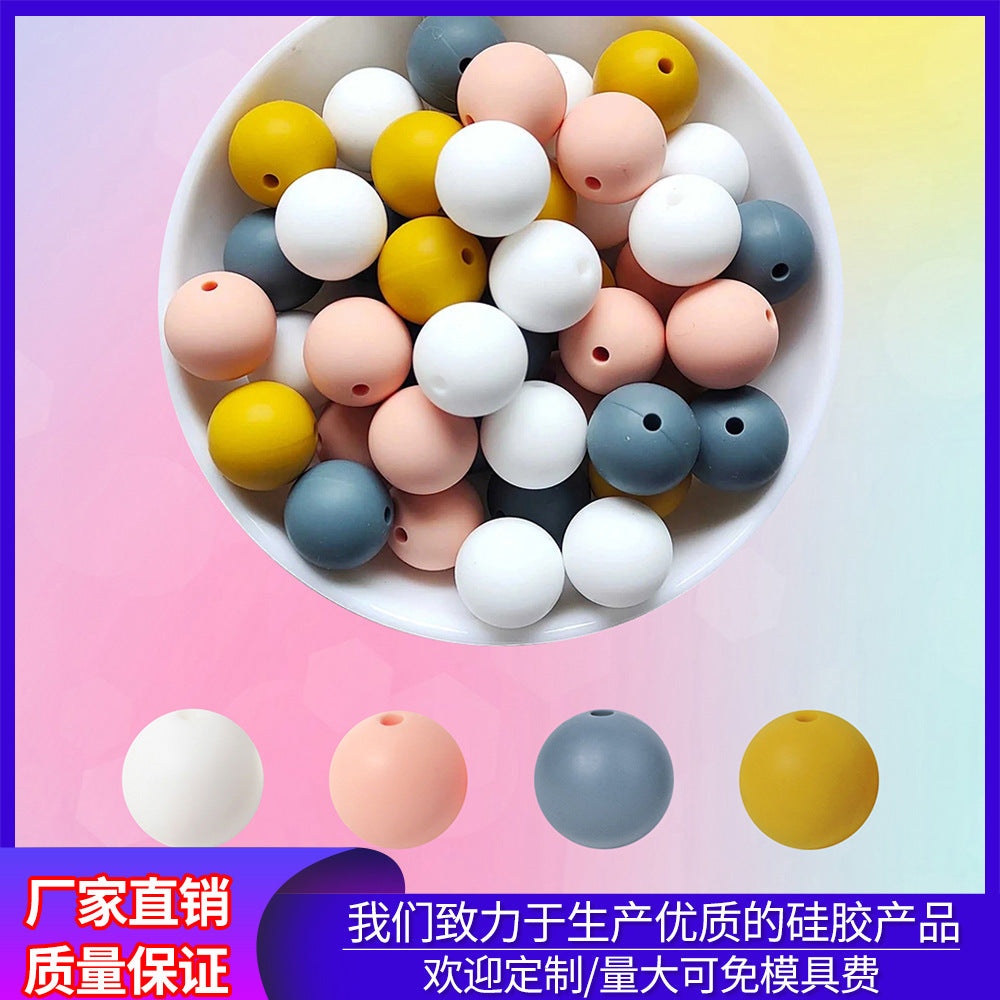 Spot 4 colors 40 mixed dispersive beads set diy handmade materials food grade silicone beads jewelry accessories wholesale