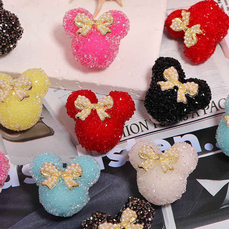 explosive Mickey head soft sugar bead bow diamond ball bead diy jewelry accessories bead loose wholesale