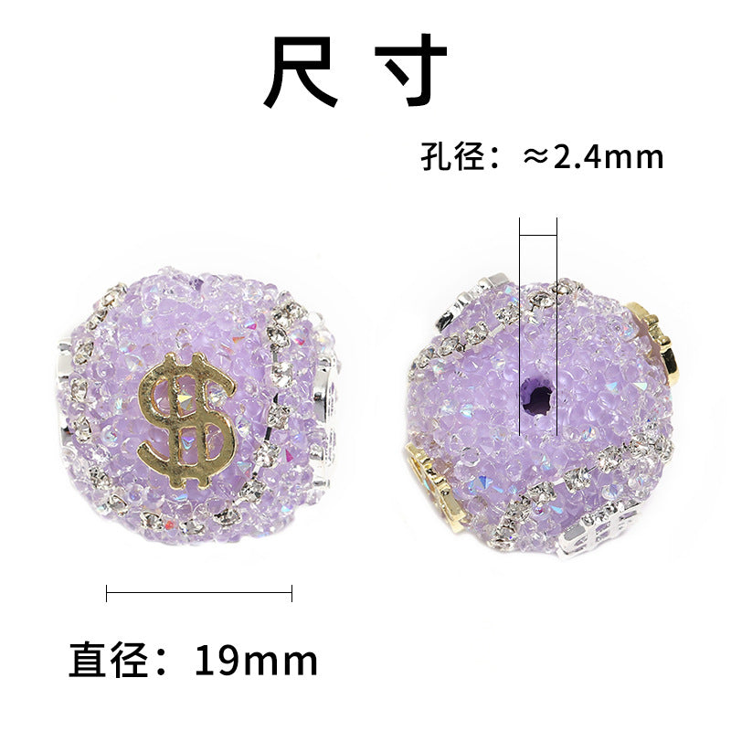 Explosive dollar bills rhinestones soft sugar beads chain diamond ball beads diy jewelry accessories beaded loose beads