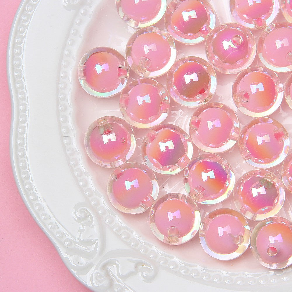 Seven-color electroplated beads in hand-painted beads material diy beads loose beads