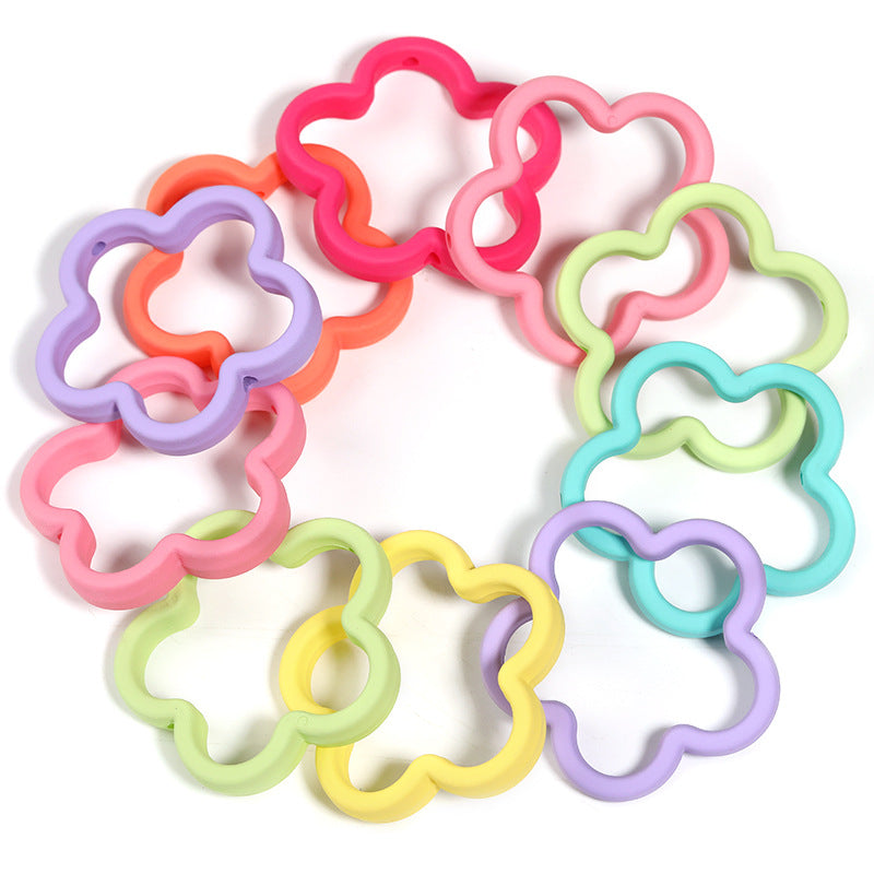 Color feel paint acrylic plum ring pentagram straight hole bead