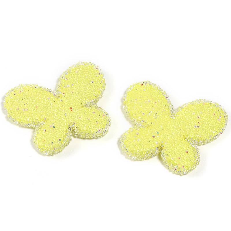 Colored butterfly soft sugar beads filled with diamond acrylic beads