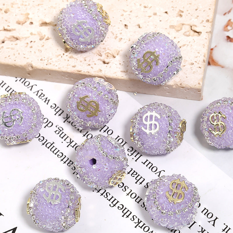 Explosive dollar bills rhinestones soft sugar beads chain diamond ball beads diy jewelry accessories beaded loose beads