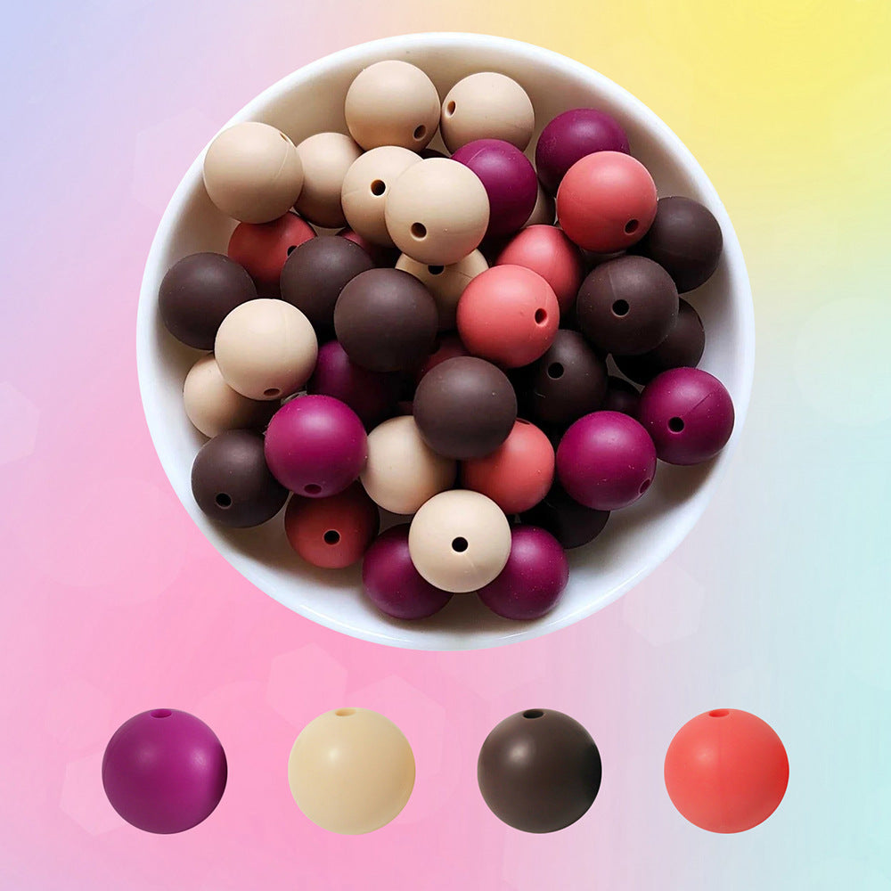 Spot 4 colors 40 mixed dispersive beads set diy handmade materials food grade silicone beads jewelry accessories wholesale