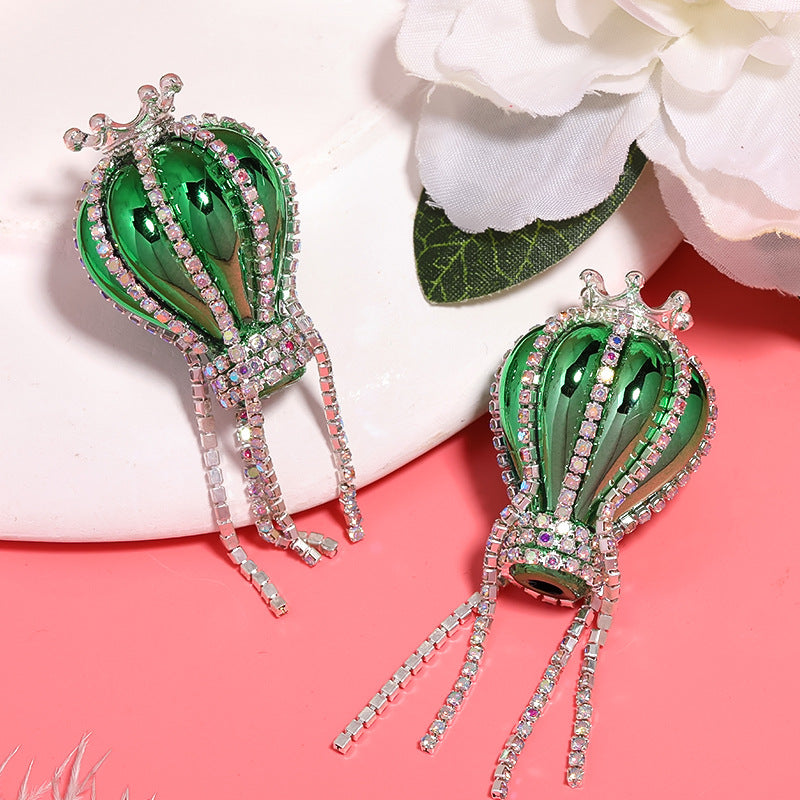 Crown hot air balloon rhinestone chain acrylic beads