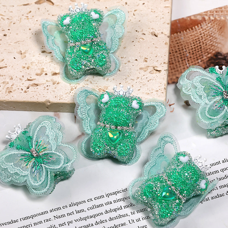 Original diy beaded accessories wings bear sugar beads full of diamond beads mobile phone chain jewelry accessories loose beads wholesale