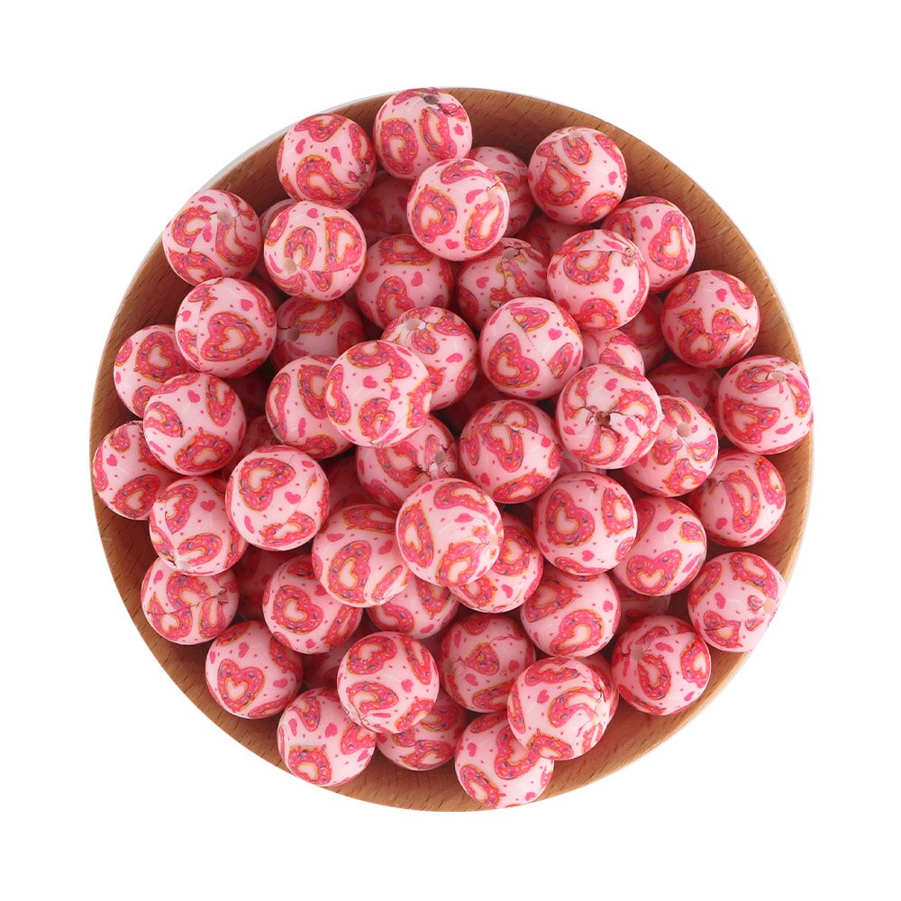 20Pcs/Lot New Printed Silicone Beads 15mm Round Leopard Beads For Jewelry Making DIY Necklace Jewelry Accessorie