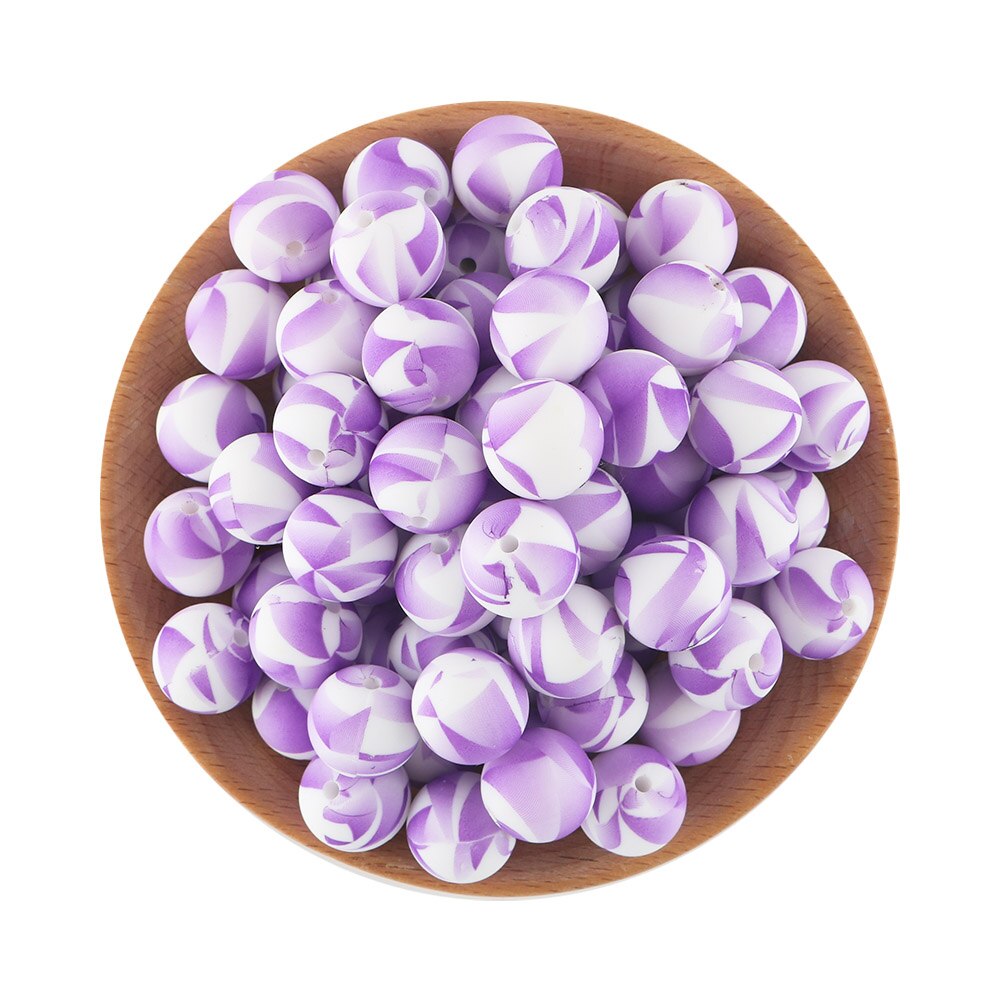 20Pcs/Lot New Printed Silicone Beads 15mm Round Leopard Beads For Jewelry Making DIY Necklace Jewelry Accessorie