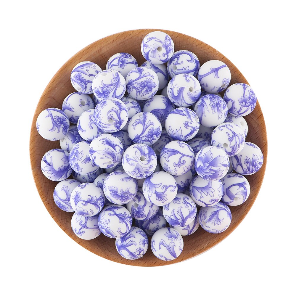 20Pcs/Lot New Printed Silicone Beads 15mm Round Leopard Beads For Jewelry Making DIY Necklace Jewelry Accessorie