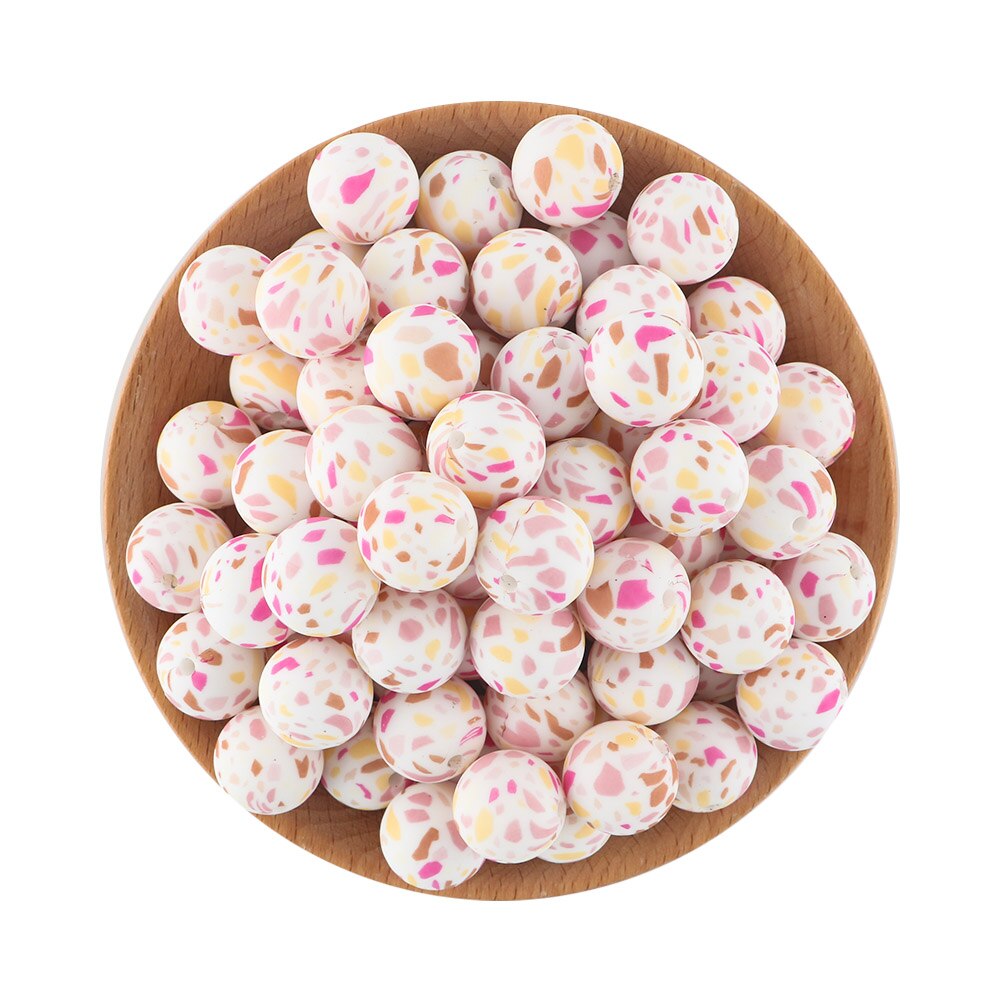 20Pcs/Lot New Printed Silicone Beads 15mm Round Leopard Beads For Jewelry Making DIY Necklace Jewelry Accessorie
