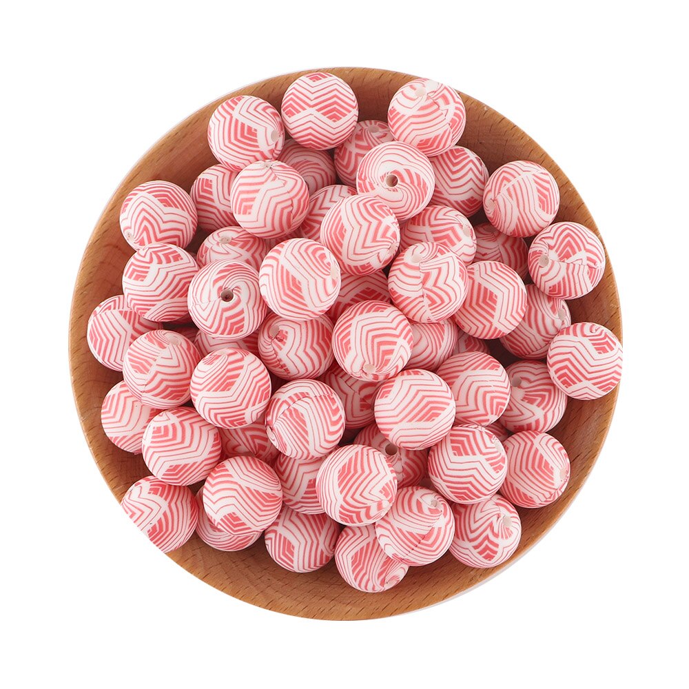 20Pcs/Lot New Printed Silicone Beads 15mm Round Leopard Beads For Jewelry Making DIY Necklace Jewelry Accessorie