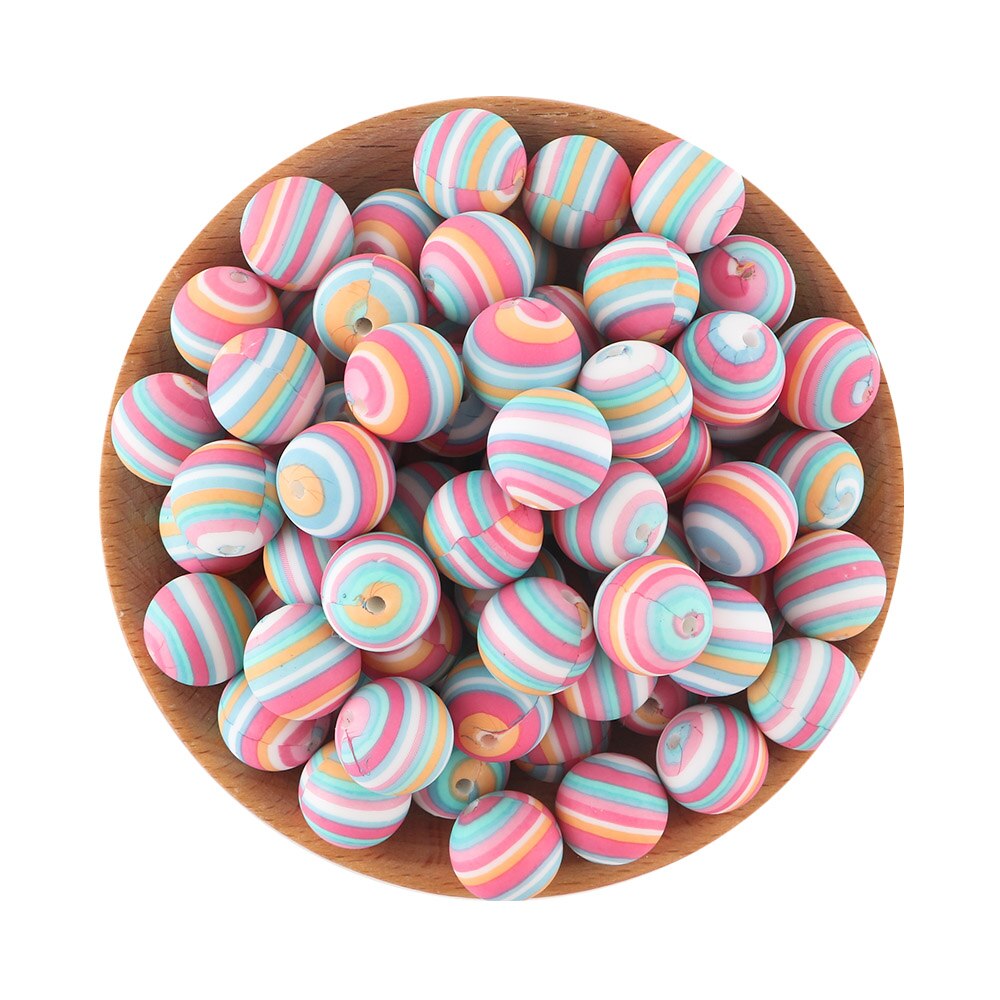 20Pcs/Lot New Printed Silicone Beads 15mm Round Leopard Beads For Jewelry Making DIY Necklace Jewelry Accessorie