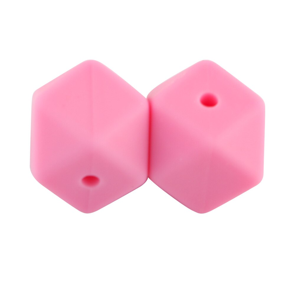 100pcs Hexagon Silicone Beads 14mm/17mm Silicone Beads For Jewelry Making Bulk DIY Pacifier Chain Jewelry Accessories
