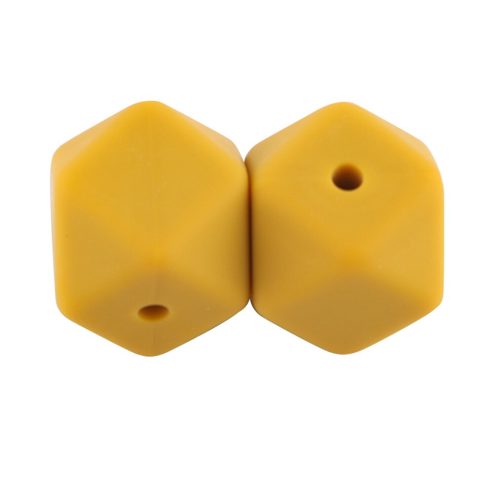 100pcs Hexagon Silicone Beads 14mm/17mm Silicone Beads For Jewelry Making Bulk DIY Pacifier Chain Jewelry Accessories