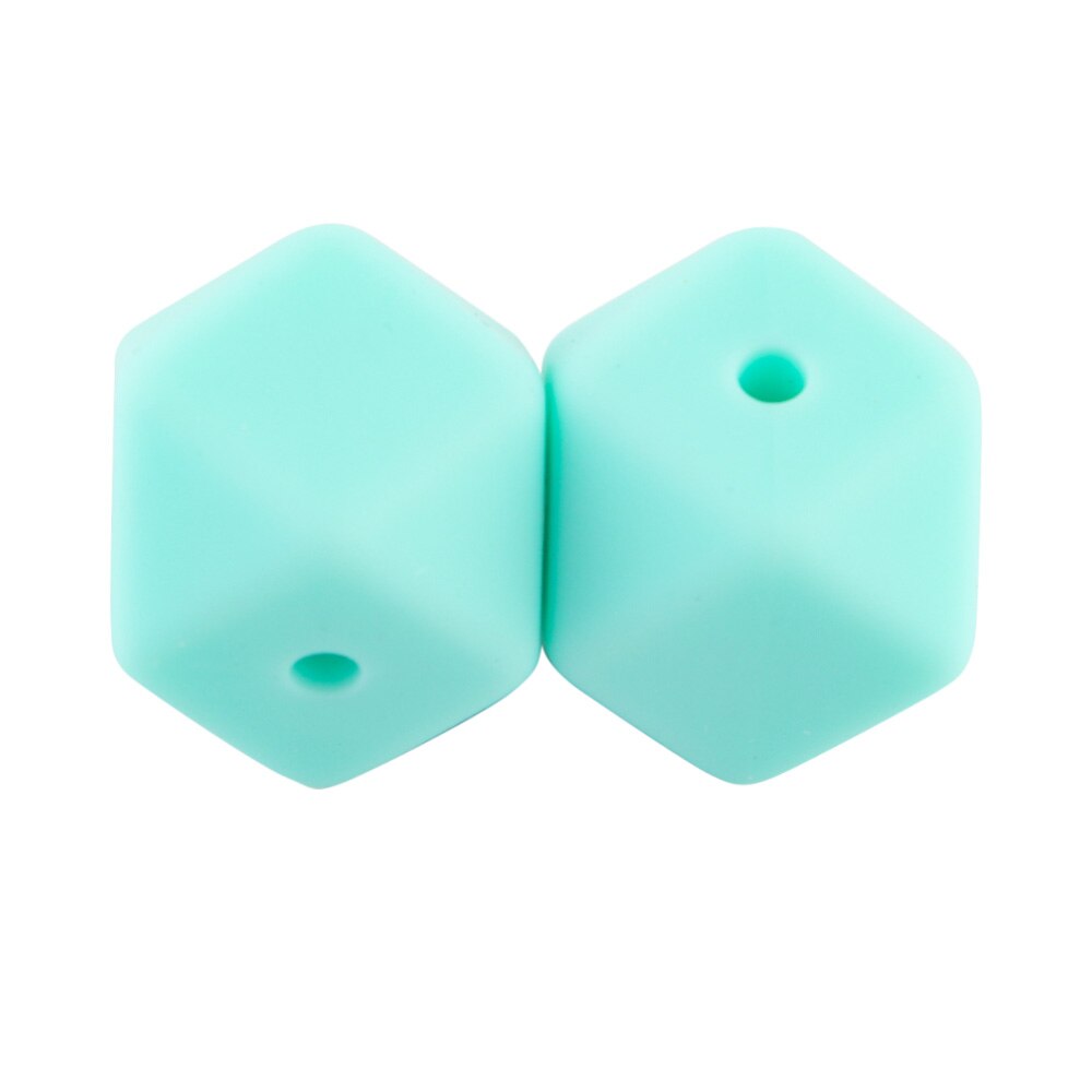 100pcs Hexagon Silicone Beads 14mm/17mm Silicone Beads For Jewelry Making Bulk DIY Pacifier Chain Jewelry Accessories