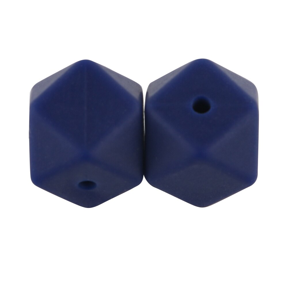 100pcs Hexagon Silicone Beads 14mm/17mm Silicone Beads For Jewelry Making Bulk DIY Pacifier Chain Jewelry Accessories
