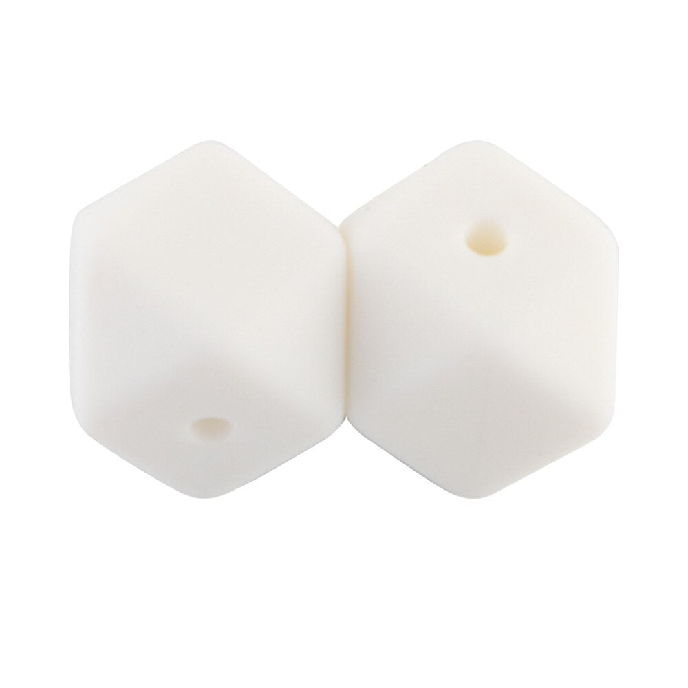 100pcs Hexagon Silicone Beads 14mm/17mm Silicone Beads For Jewelry Making Bulk DIY Pacifier Chain Jewelry Accessories