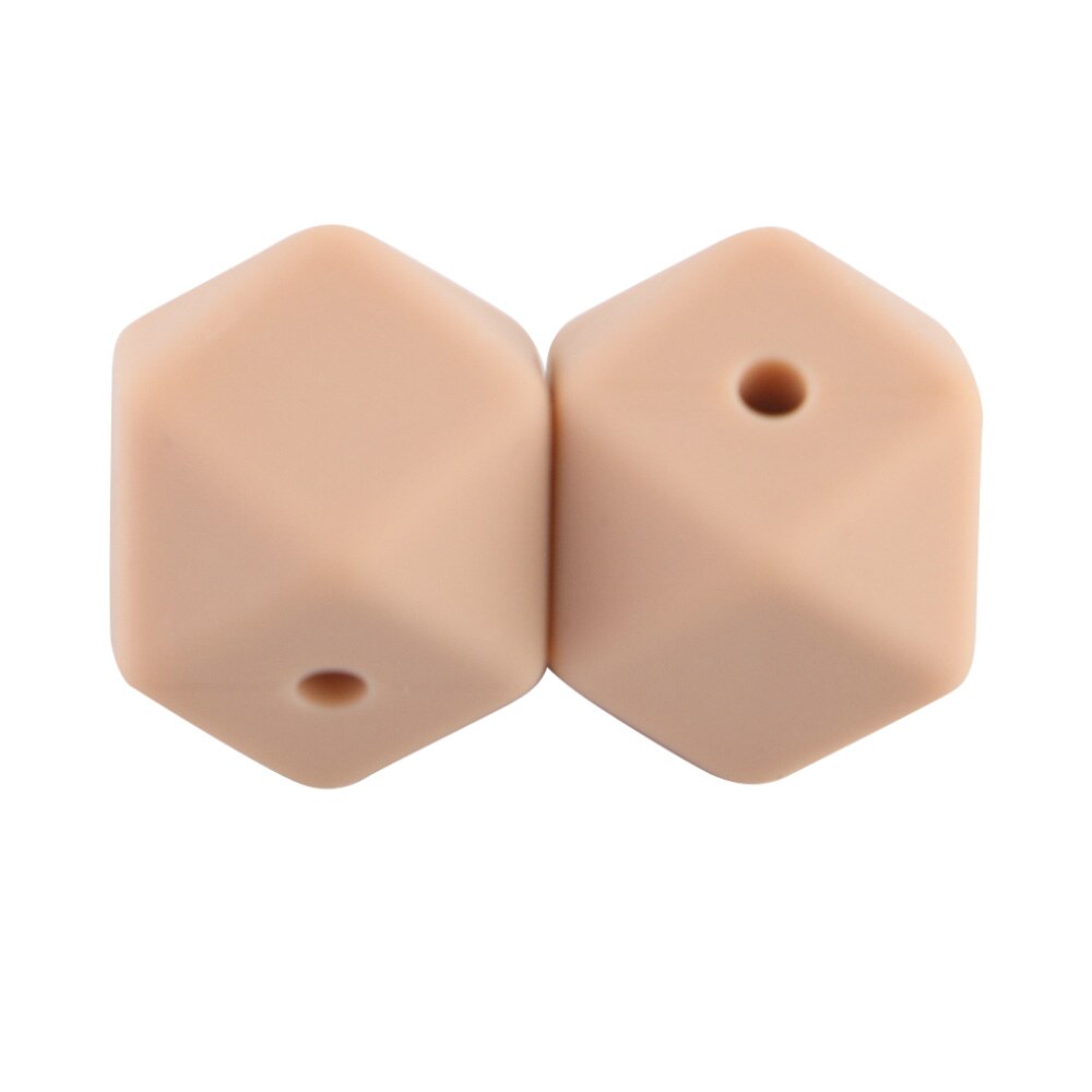 100pcs Hexagon Silicone Beads 14mm/17mm Silicone Beads For Jewelry Making Bulk DIY Pacifier Chain Jewelry Accessories