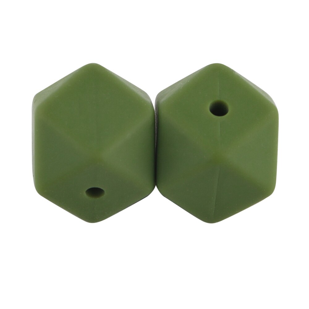100pcs Hexagon Silicone Beads 14mm/17mm Silicone Beads For Jewelry Making Bulk DIY Pacifier Chain Jewelry Accessories