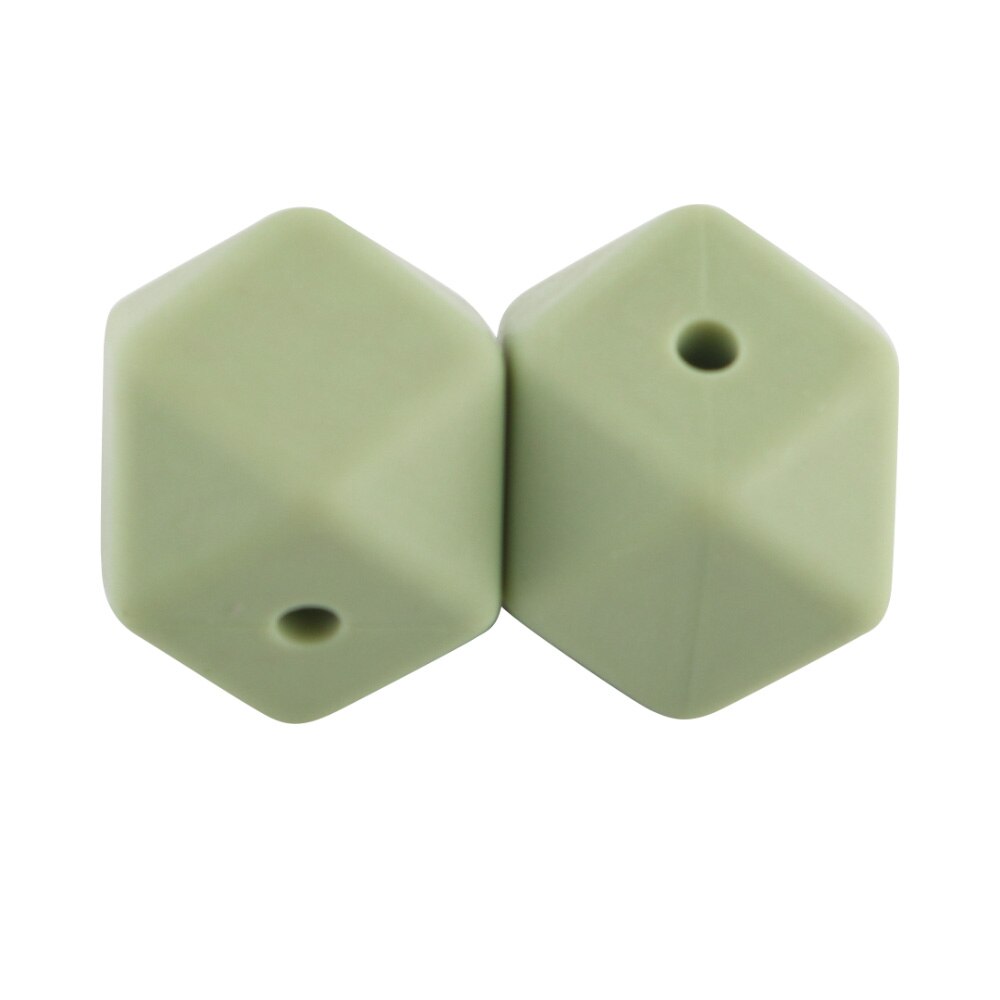 100pcs Hexagon Silicone Beads 14mm/17mm Silicone Beads For Jewelry Making Bulk DIY Pacifier Chain Jewelry Accessories