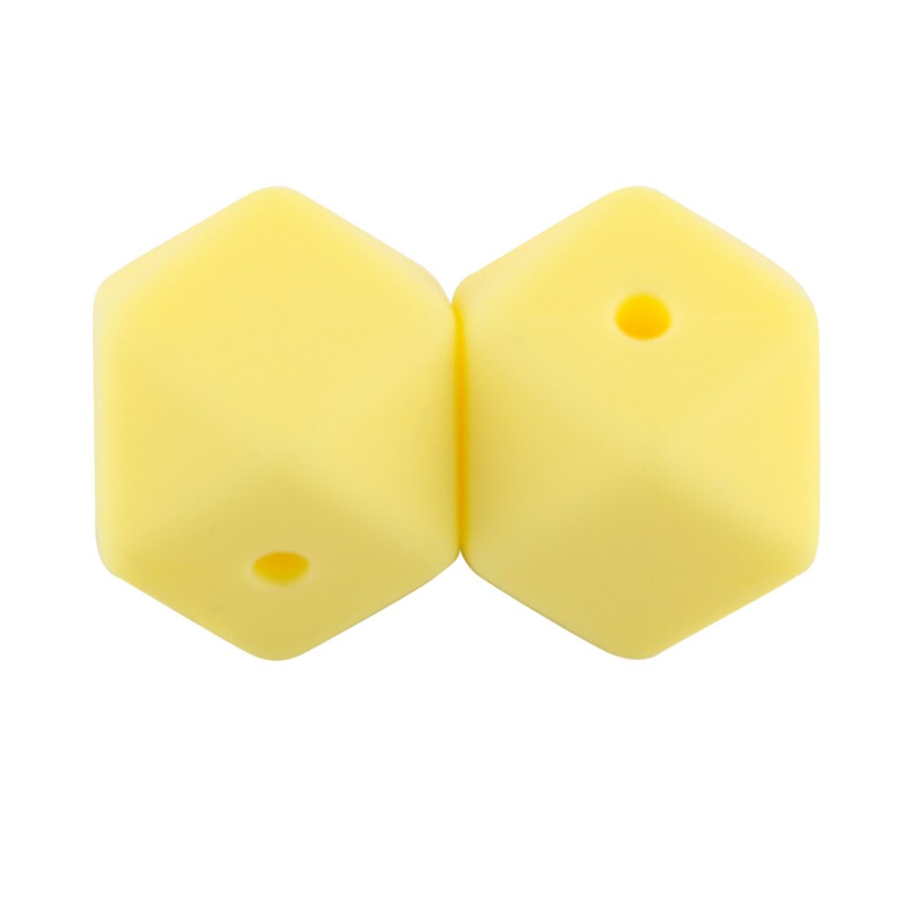 100pcs Hexagon Silicone Beads 14mm/17mm Silicone Beads For Jewelry Making Bulk DIY Pacifier Chain Jewelry Accessories