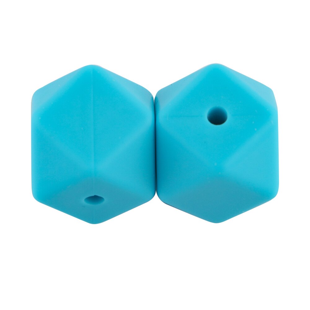 100pcs Hexagon Silicone Beads 14mm/17mm Silicone Beads For Jewelry Making Bulk DIY Pacifier Chain Jewelry Accessories