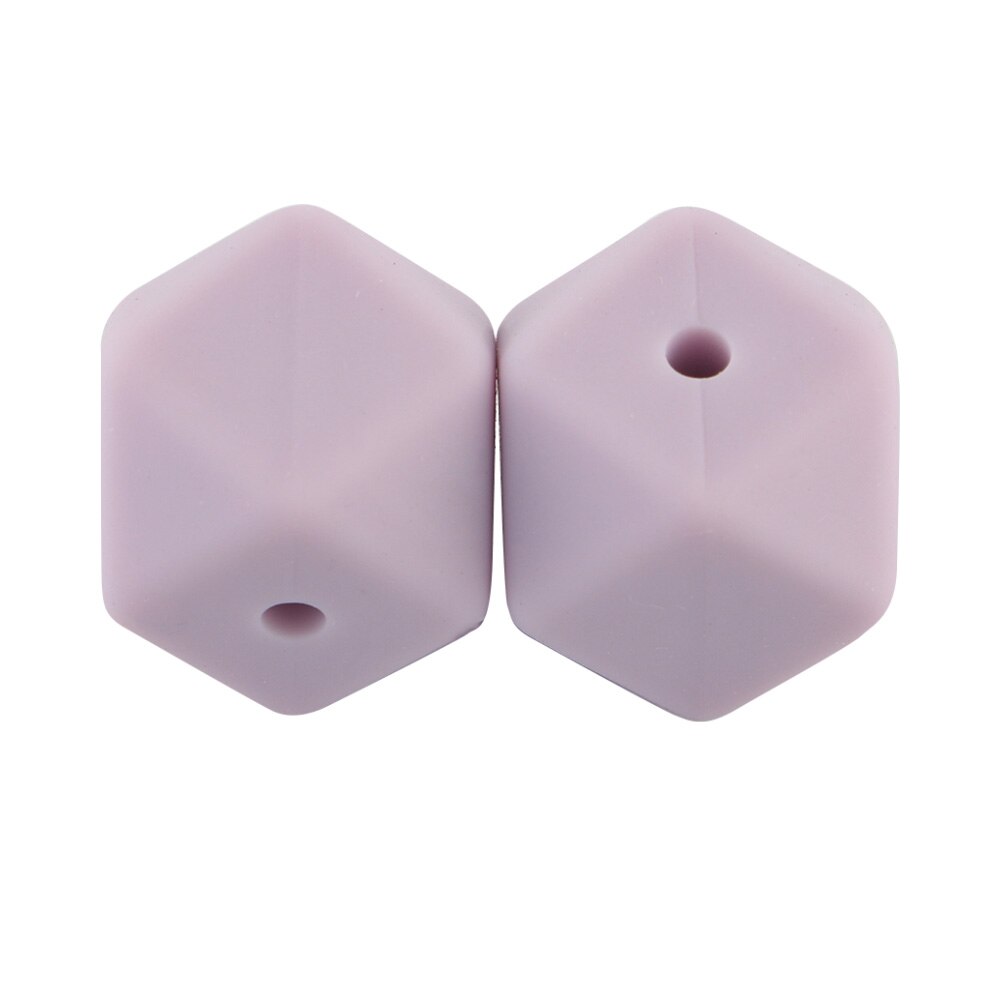 100pcs Hexagon Silicone Beads 14mm/17mm Silicone Beads For Jewelry Making Bulk DIY Pacifier Chain Jewelry Accessories