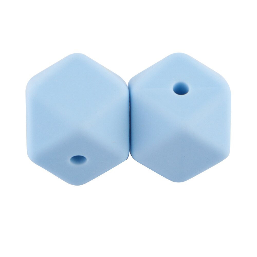 100pcs Hexagon Silicone Beads 14mm/17mm Silicone Beads For Jewelry Making Bulk DIY Pacifier Chain Jewelry Accessories