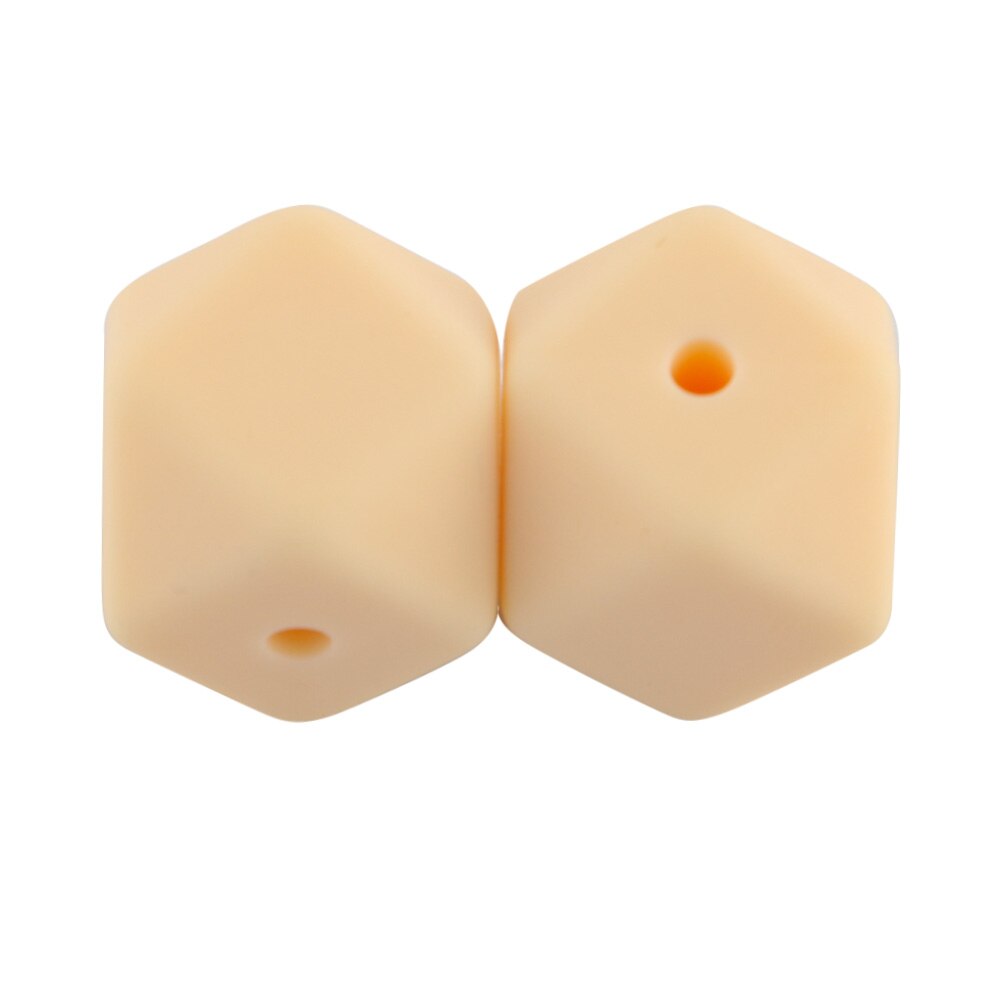 100pcs Hexagon Silicone Beads 14mm/17mm Silicone Beads For Jewelry Making Bulk DIY Pacifier Chain Jewelry Accessories