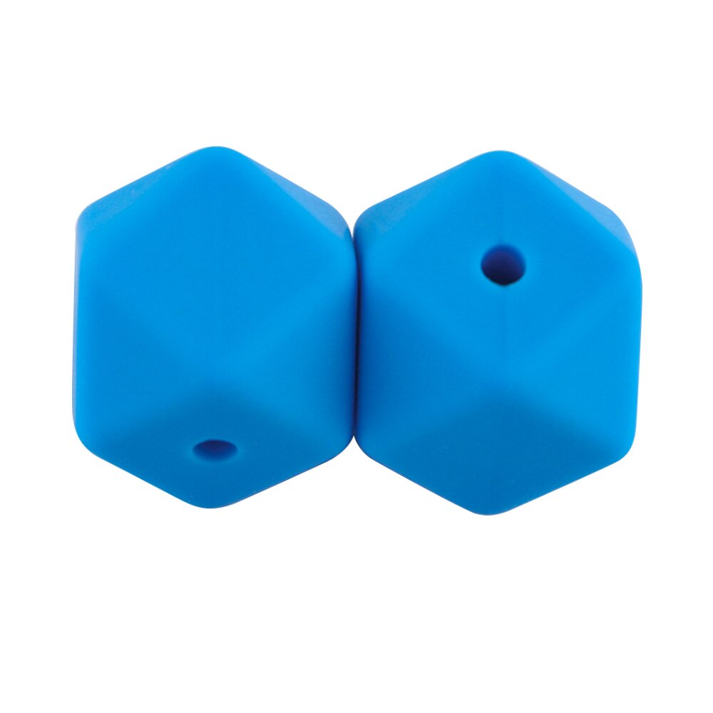 100pcs Hexagon Silicone Beads 14mm/17mm Silicone Beads For Jewelry Making Bulk DIY Pacifier Chain Jewelry Accessories