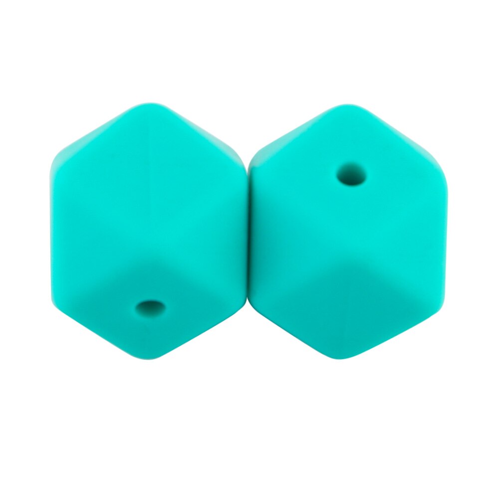 100pcs Hexagon Silicone Beads 14mm/17mm Silicone Beads For Jewelry Making Bulk DIY Pacifier Chain Jewelry Accessories