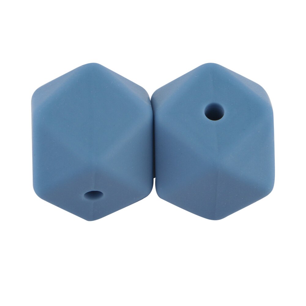 100pcs Hexagon Silicone Beads 14mm/17mm Silicone Beads For Jewelry Making Bulk DIY Pacifier Chain Jewelry Accessories