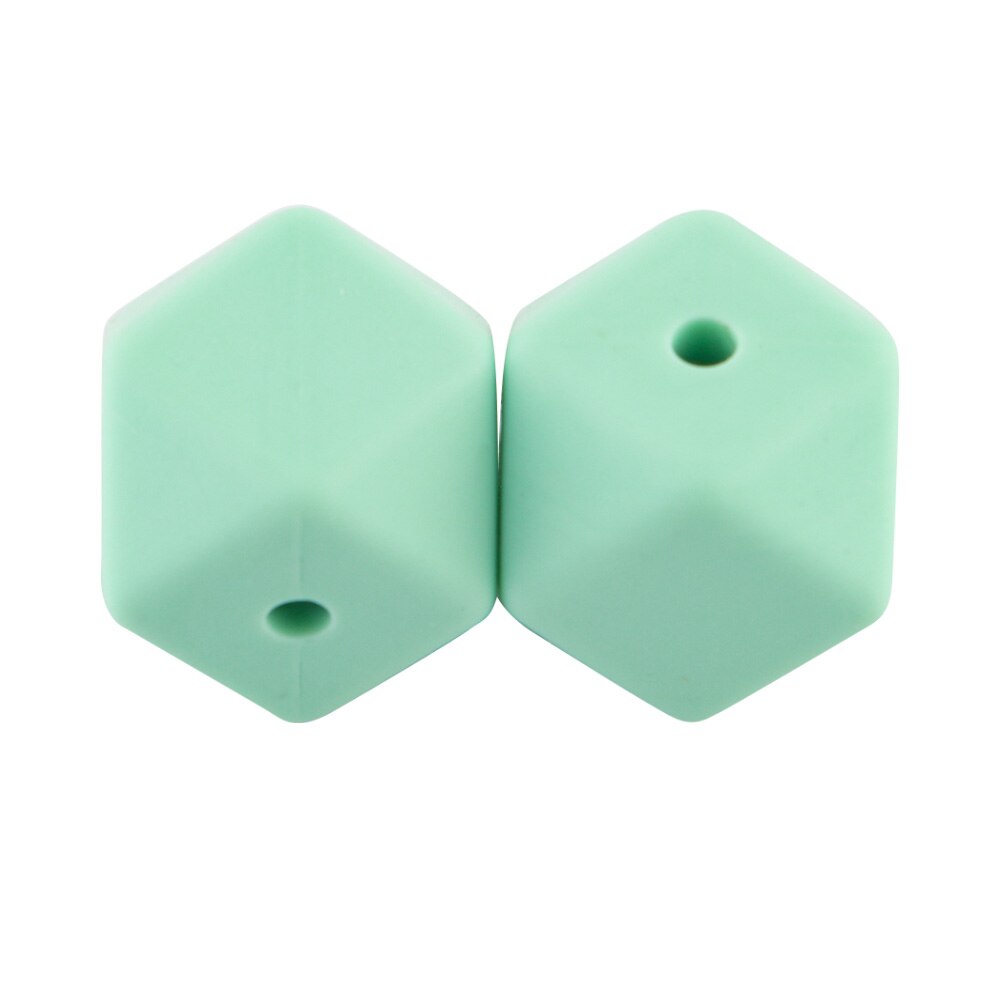 100pcs Hexagon Silicone Beads 14mm/17mm Silicone Beads For Jewelry Making Bulk DIY Pacifier Chain Jewelry Accessories