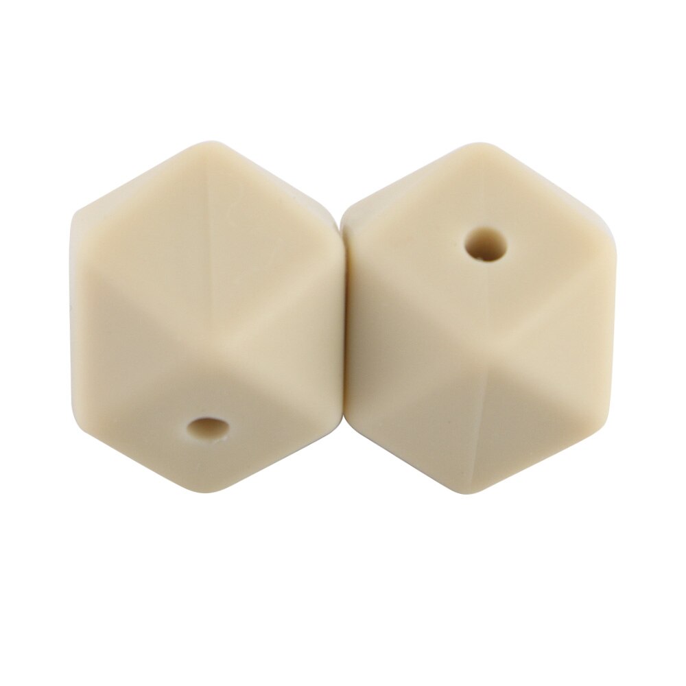 100pcs Hexagon Silicone Beads 14mm/17mm Silicone Beads For Jewelry Making Bulk DIY Pacifier Chain Jewelry Accessories