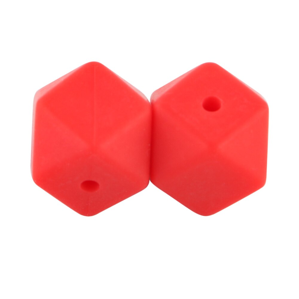 100pcs Hexagon Silicone Beads 14mm/17mm Silicone Beads For Jewelry Making Bulk DIY Pacifier Chain Jewelry Accessories