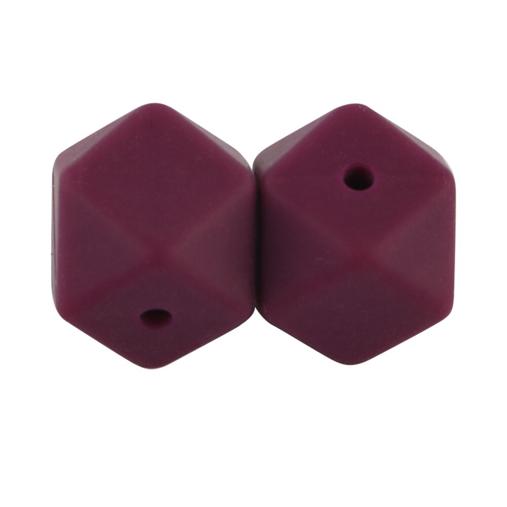 100pcs Hexagon Silicone Beads 14mm/17mm Silicone Beads For Jewelry Making Bulk DIY Pacifier Chain Jewelry Accessories
