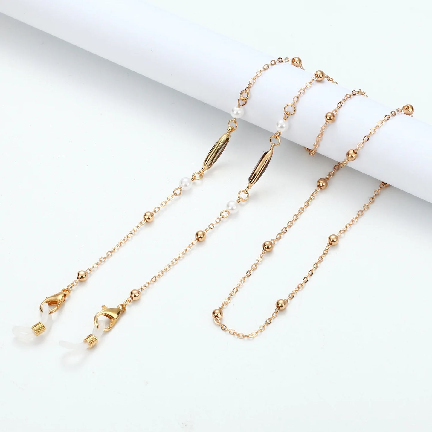 Vintage Creative Oval Rhinestones Beads Eyeglasses Chains Metal Colorful Reading Women Glasses Sunglasses Lanyard Metal Chain