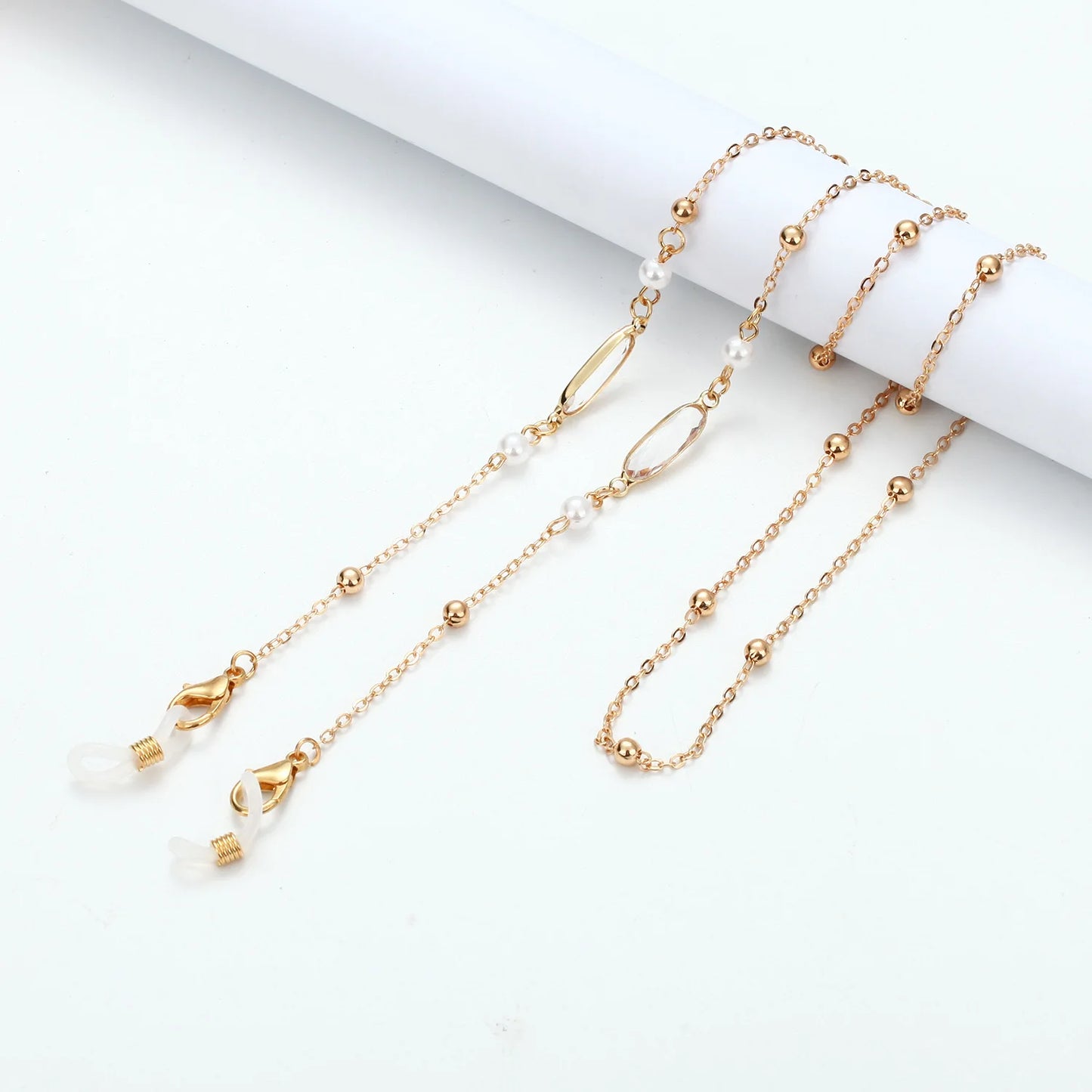 Vintage Creative Oval Rhinestones Beads Eyeglasses Chains Metal Colorful Reading Women Glasses Sunglasses Lanyard Metal Chain
