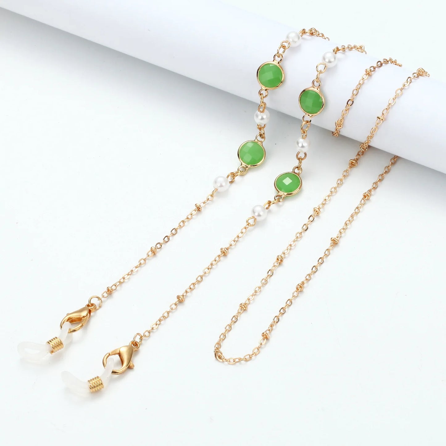 Vintage Fashion Women Eyeglasses Chain Face-Mask Holder Cord Metal Crystal Sunglass Chain Lanyard Non-Slip Reading Glasses Rope