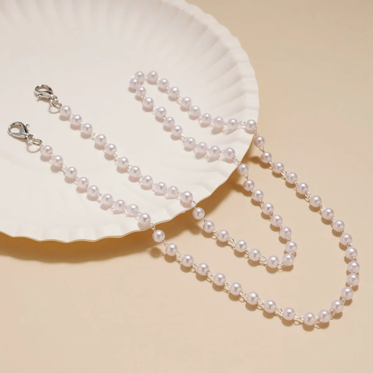 Vintage Pearl Beaded Face-Mask Chain Sunglasses Lanyard Women Adjustable Glasses Holder Cord Anti-Slip Reading Eyewear Jewelry