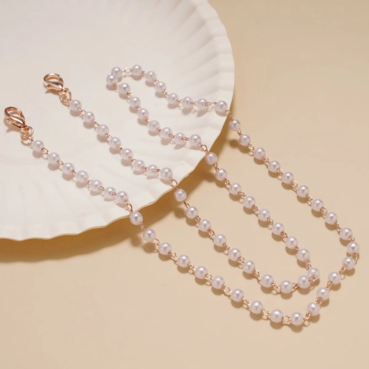 Vintage Pearl Beaded Face-Mask Chain Sunglasses Lanyard Women Adjustable Glasses Holder Cord Anti-Slip Reading Eyewear Jewelry