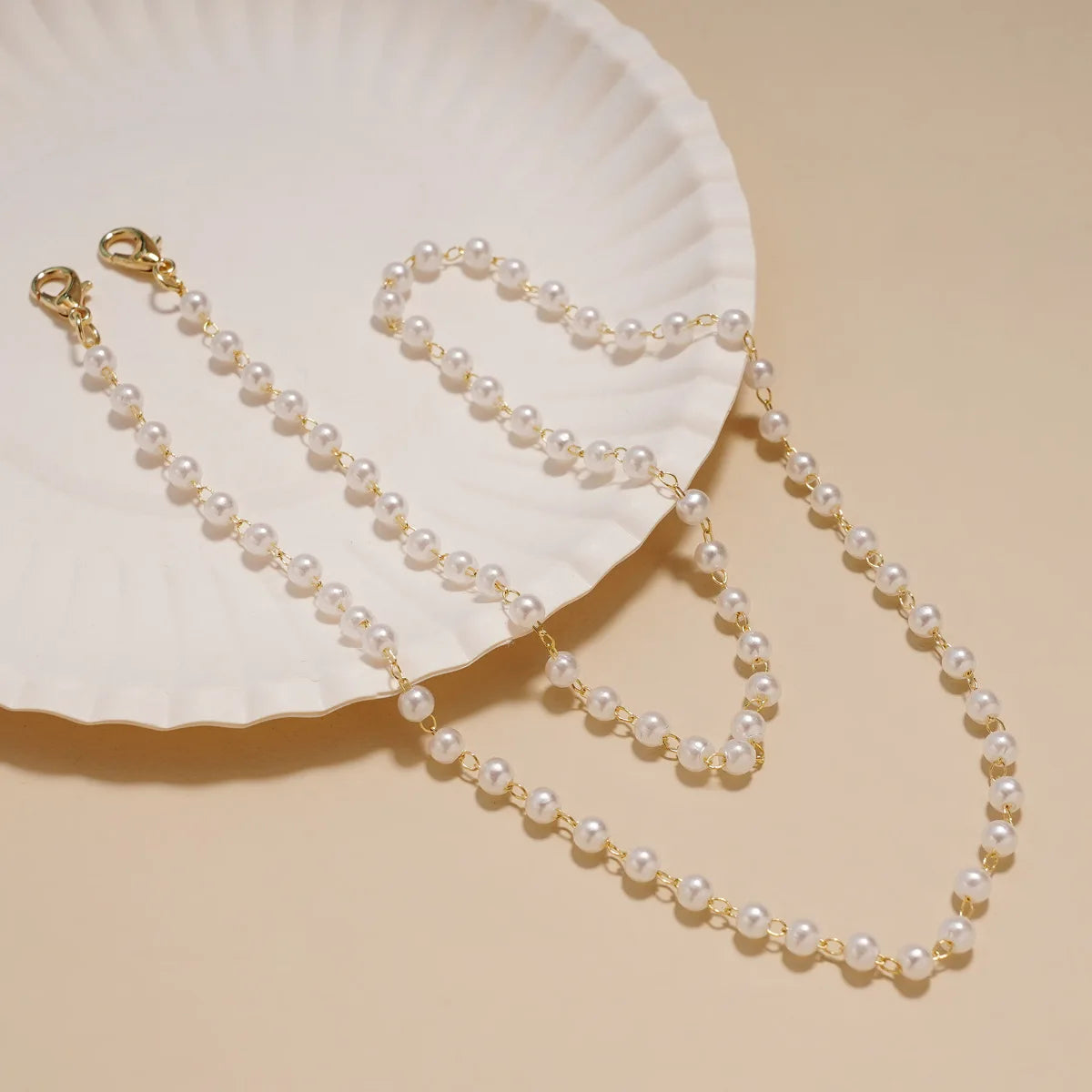 Vintage Pearl Beaded Face-Mask Chain Sunglasses Lanyard Women Adjustable Glasses Holder Cord Anti-Slip Reading Eyewear Jewelry