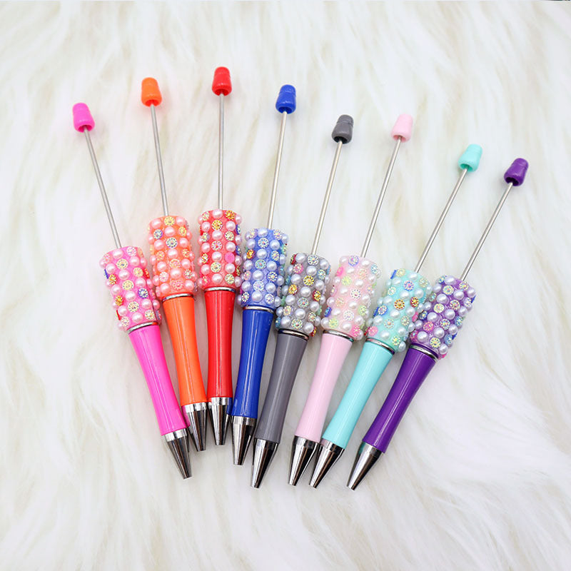 10pcs/20pcs, 10pcs/20pcs in stock DIY Colorful Pearl Bead Pen High Beauty Sunflower Pearl Bead Cute Ball Pen